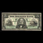 Canada, Molsons Bank, 5 dollars <br /> January 2, 1912