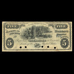 Canada, Jewett & Pitcher, 5 dollars <br /> December 1, 1873