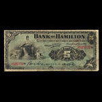 Canada, Bank of Hamilton, 5 dollars <br /> January 2, 1904
