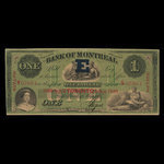 Canada, Bank of Montreal, 1 dollar <br /> January 3, 1859