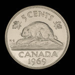 Canada, Elizabeth II, 5 cents <br /> 1969