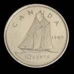 Canada, Elizabeth II, 10 cents <br /> 1969