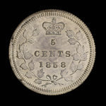 Canada, Victoria, 5 cents <br /> 1858
