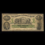 Canada, Royal Canadian Bank, 1 dollar <br /> July 4, 1865