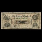 Canada, Bank of Montreal, 5 dollars <br /> January 2, 1857