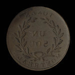 Canada, unknown, 1 sou <br /> 1838