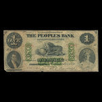 Canada, Peoples Bank of New Brunswick, 1 dollar <br /> December 1, 1881