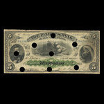 Canada, Peoples Bank of New Brunswick, 5 dollars <br /> November 2, 1885