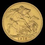 Canada, George V, 1 sovereign <br /> 1913