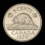 Canada, Elizabeth II, 5 cents <br /> 1970