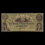 Canada, Bank of Upper Canada (York), 5 dollars <br /> January 1, 1861