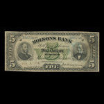 Canada, Molsons Bank, 5 dollars <br /> July 2, 1898