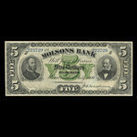 Canada, Molsons Bank, 5 dollars <br /> July 3, 1899
