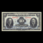 Canada, Imperial Bank of Canada, 10 dollars <br /> January 3, 1939