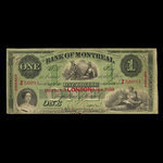 Canada, Bank of Montreal, 1 dollar <br /> January 3, 1859