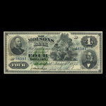 Canada, Molsons Bank, 4 dollars <br /> June 1, 1875