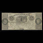 Canada, Agricultural Bank (Toronto), 5 dollars : November 1, 1836