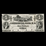 Canada, Commercial Bank of the Midland District, 4 dollars <br /> May 2, 1855