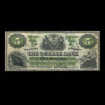 Canada, Quebec Bank, 5 dollars <br /> January 3, 1888