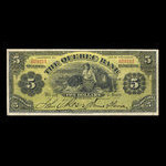 Canada, Quebec Bank, 5 dollars <br /> June 1, 1908