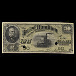 Canada, Bank of Hamilton, 50 dollars <br /> June 1, 1892