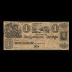 Canada, Niagara Suspension Bridge Bank, 1 dollar <br /> April 3, 1837