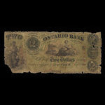 Canada, Ontario Bank, 2 dollars <br /> August 15, 1857