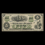 Canada, Bank of Acadia, 5 dollars <br /> December 2, 1872