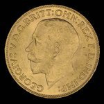 Canada, George V, 1 sovereign <br /> 1917