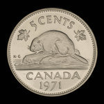 Canada, Elizabeth II, 5 cents <br /> 1971