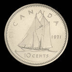 Canada, Elizabeth II, 10 cents <br /> 1971
