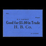 Canada, Hudson's Bay Company, 5 dollars <br /> 1927
