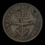 Great Britain, George IV, 1/16 dollar <br /> 1822