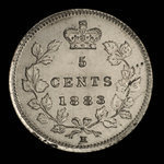 Canada, Victoria, 5 cents <br /> 1883