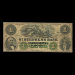 Canada, St. Stephen's Bank, 1 dollar <br /> October 1, 1873