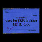 Canada, Hudson's Bay Company, 5 dollars <br /> 1927