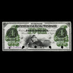 Canada, Commercial Bank of Windsor, 4 dollars <br /> September 1, 1870