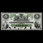 Canada, Commercial Bank of Windsor, 5 dollars <br /> September 1, 1870