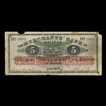 Canada, Merchants' Bank of Halifax, 5 dollars <br /> July 1, 1870