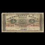 Canada, Merchants' Bank of Halifax, 5 dollars <br /> July 1, 1871