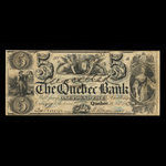 Canada, Quebec Bank, 5 dollars <br /> November 1, 1853