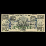 Canada, Quebec Bank, 20 dollars <br /> 1863