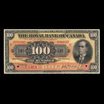 Canada, Royal Bank of Canada, 100 dollars <br /> January 2, 1913