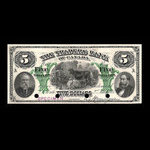 Canada, Traders Bank of Canada, 5 dollars <br /> July 2, 1885