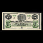 Canada, Union Bank of Halifax, 5 dollars <br /> June 1, 1870