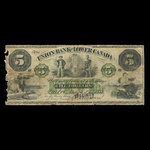 Canada, Union Bank of Lower Canada, 5 dollars <br /> August 1, 1871