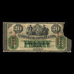 Canada, Union Bank of Lower Canada, 20 dollars <br /> September 1, 1870