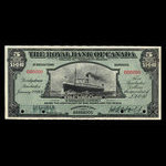Barbados, Royal Bank of Canada, 5 dollars <br /> January 2, 1920