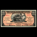 Barbados, Royal Bank of Canada, 100 dollars <br /> January 2, 1920