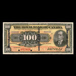 British Guiana, Royal Bank of Canada, 100 dollars <br /> January 2, 1913